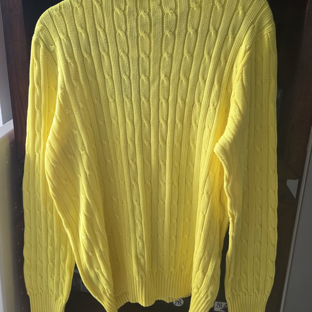 Vintage Bright Yellow Polo By Ralph Lauren 100% Cotton Sweater - Picture 2 of 5